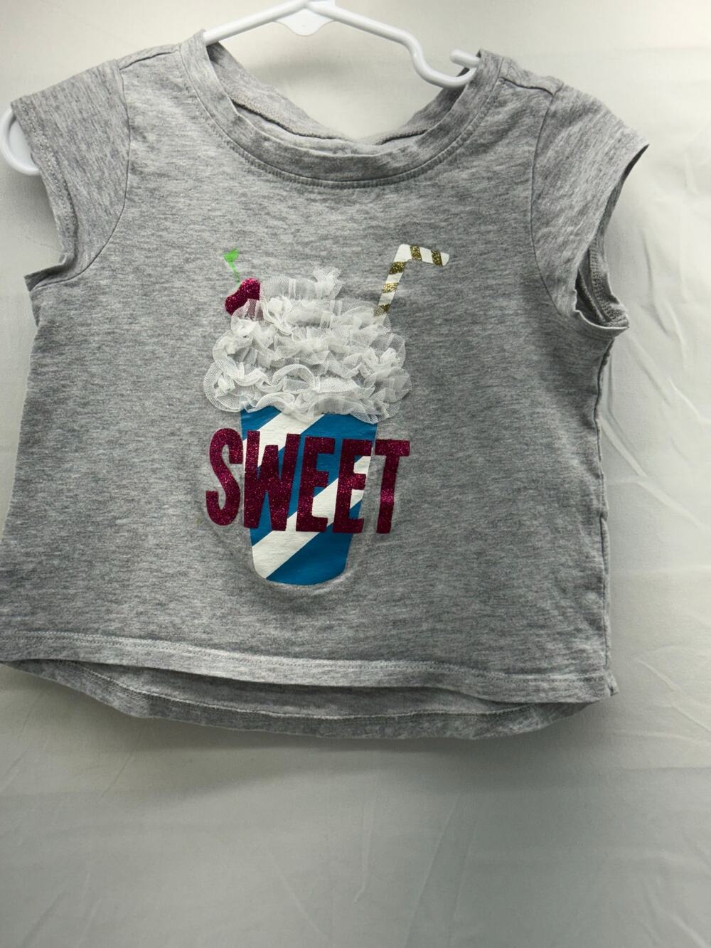 Crazy 8 girls 2T “sweet” gray t shirt